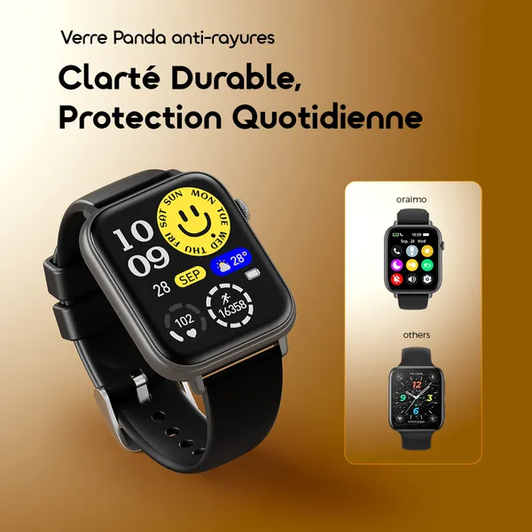 Oraimo Watch 6N OSW-8000N — Montre intelligente | Écran tactile couleur | Suivi de santé complet | Modes sportifs | Livraison Gabon | Kadmarket